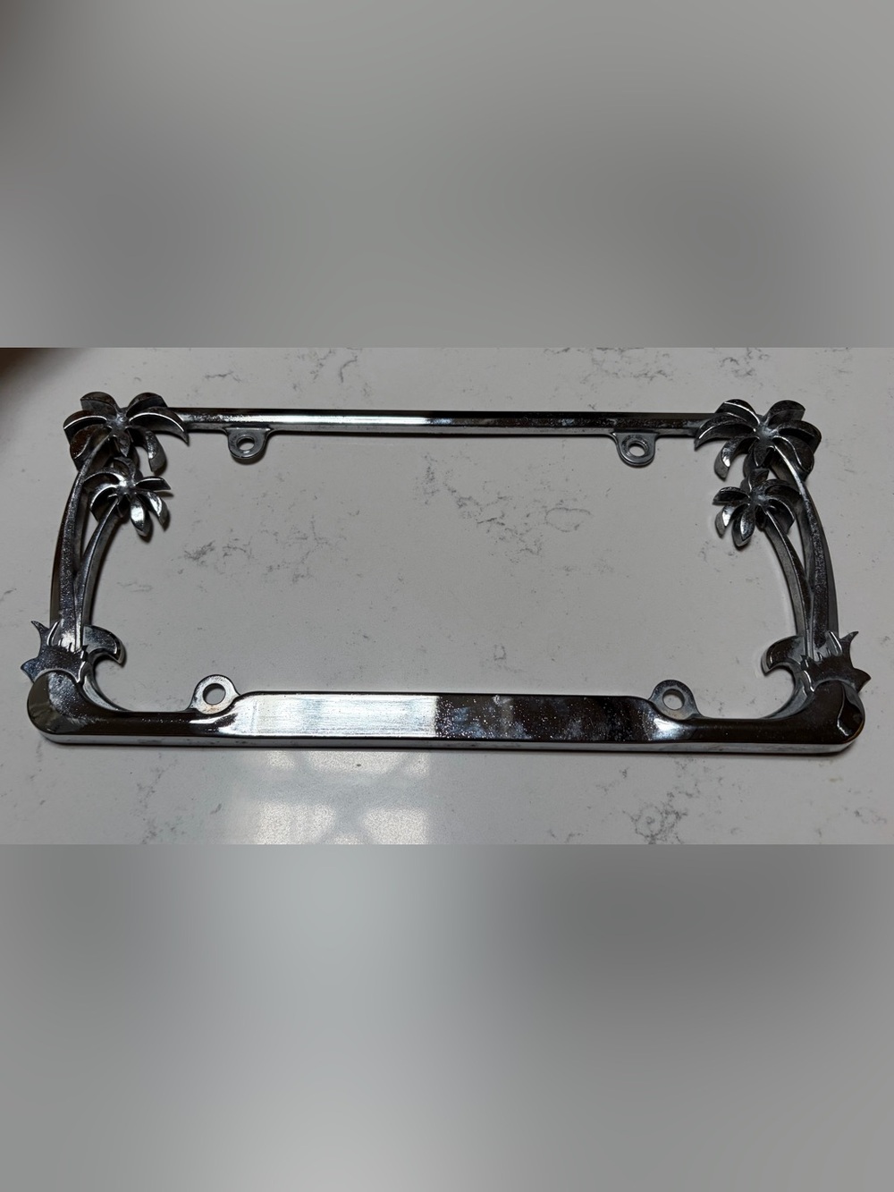 Chrome Palm Tree License Plate Frame